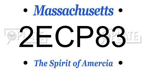 2ECP83 Massachusetts License Plate