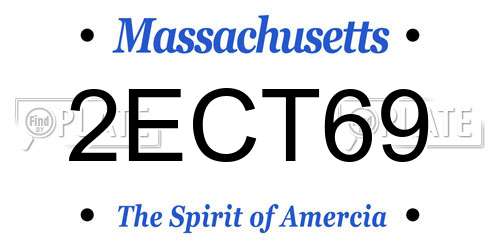 2ECT69 Massachusetts License Plate