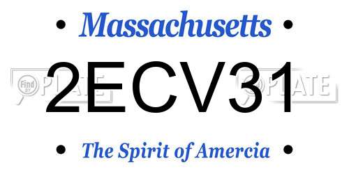 2ECV31 Massachusetts License Plate