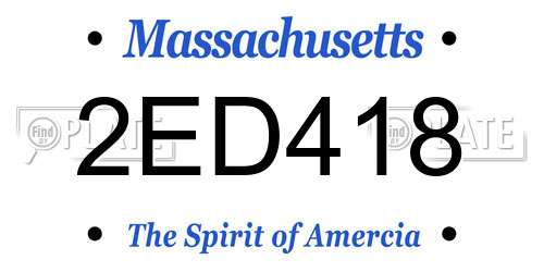 2ED418 Massachusetts License Plate