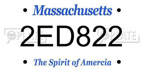 2ED822 Massachusetts License Plate