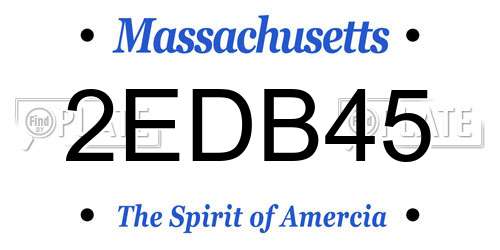 2EDB45 Massachusetts License Plate