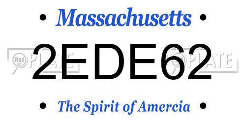 2EDE62 Massachusetts License Plate