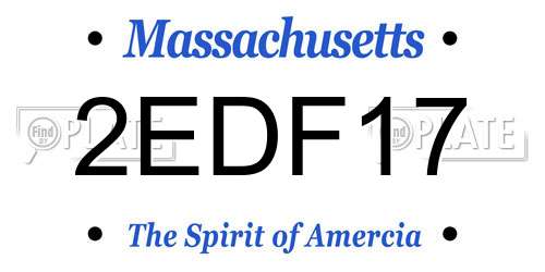 2EDF17 Massachusetts License Plate