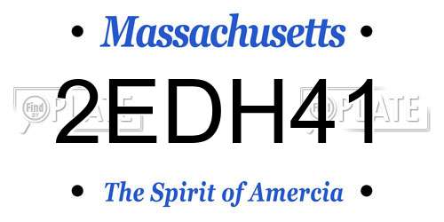 2EDH41 Massachusetts License Plate