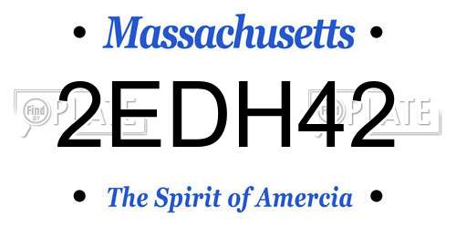 2EDH42 Massachusetts License Plate