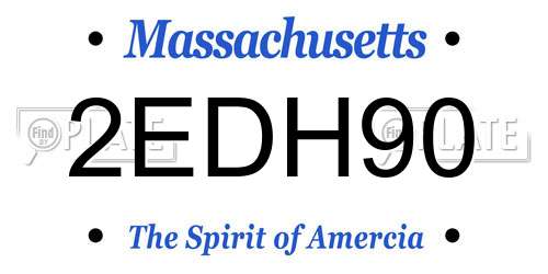 2EDH90 Massachusetts License Plate