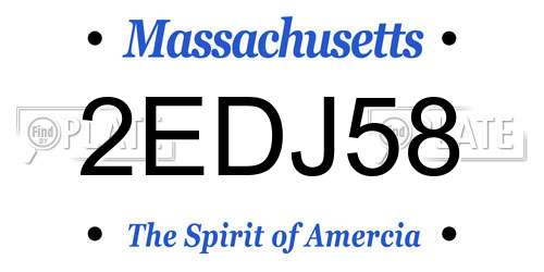 2EDJ58 Massachusetts License Plate