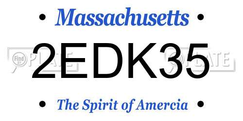 2EDK35 Massachusetts License Plate