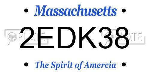 2EDK38 Massachusetts License Plate