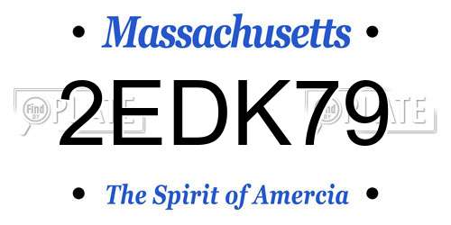 2EDK79 Massachusetts License Plate