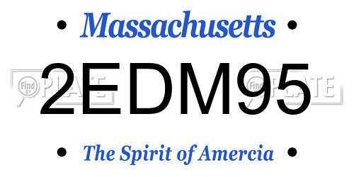 2EDM95 Massachusetts License Plate