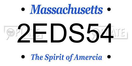 2EDS54 Massachusetts License Plate