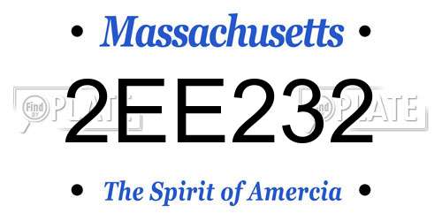 2EE232 Massachusetts License Plate