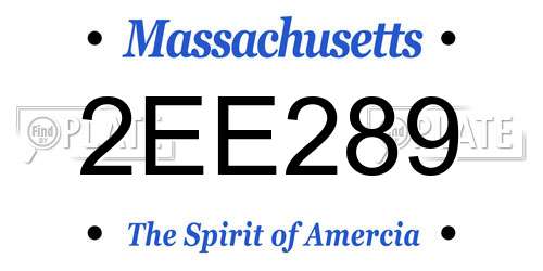 2EE289 Massachusetts License Plate