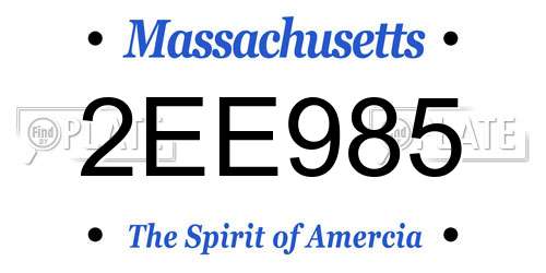2EE985 Massachusetts License Plate