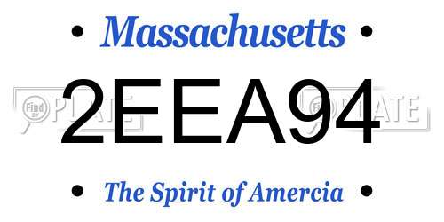 2EEA94 Massachusetts License Plate