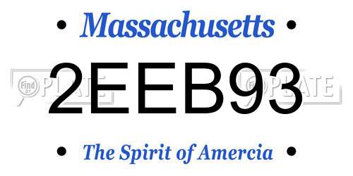 2EEB93 Massachusetts License Plate