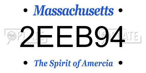 2EEB94 Massachusetts License Plate