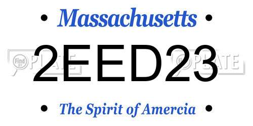 2EED23 Massachusetts License Plate