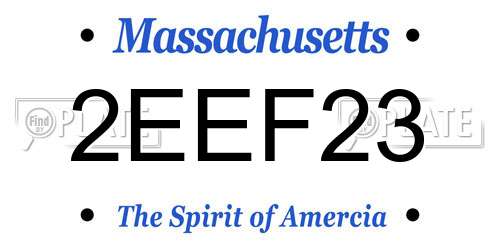 2EEF23 Massachusetts License Plate