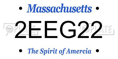 2EEG22 Massachusetts License Plate