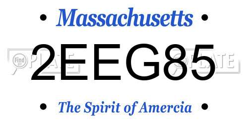 2EEG85 Massachusetts License Plate