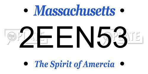 2EEN53 Massachusetts License Plate