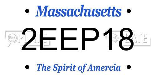 2EEP18 Massachusetts License Plate