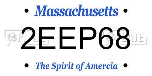2EEP68 Massachusetts License Plate