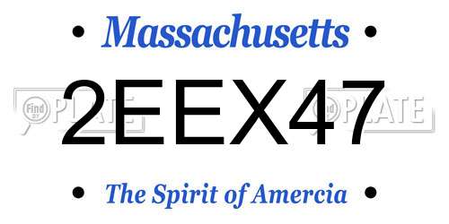 2EEX47 Massachusetts License Plate