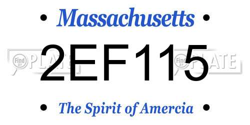 2EF115 Massachusetts License Plate