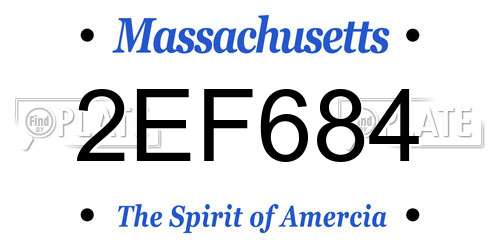 2EF684 Massachusetts License Plate
