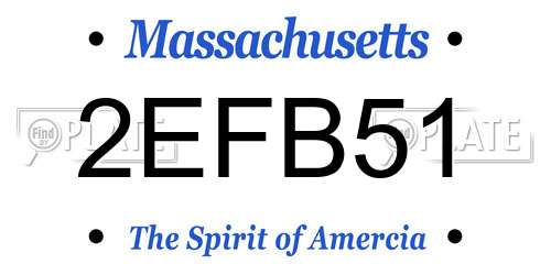 2EFB51 Massachusetts License Plate
