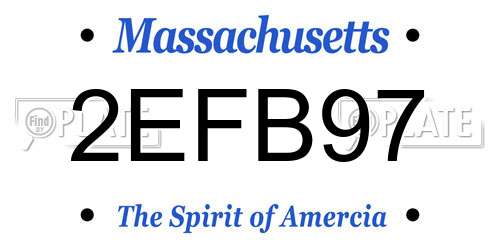 2EFB97 Massachusetts License Plate