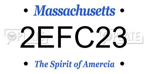 2EFC23 Massachusetts License Plate