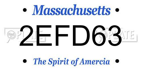 2EFD63 Massachusetts License Plate