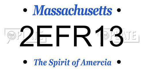 2EFR13 Massachusetts License Plate