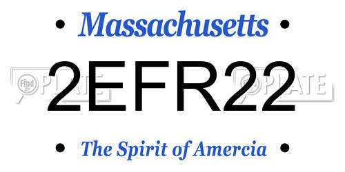 2EFR22 Massachusetts License Plate
