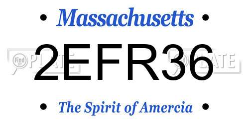 2EFR36 Massachusetts License Plate