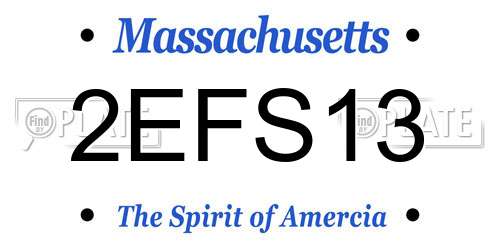 2EFS13 Massachusetts License Plate