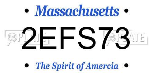 2EFS73 Massachusetts License Plate
