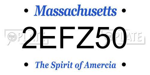 2EFZ50 Massachusetts License Plate
