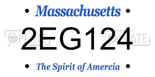 2EG124 Massachusetts License Plate