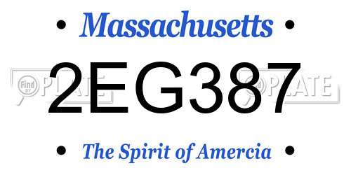 2EG387 Massachusetts License Plate