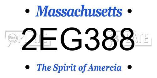 2EG388 Massachusetts License Plate