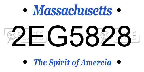 2EG5828 Massachusetts License Plate