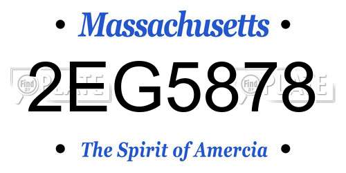 2EG5878 Massachusetts License Plate
