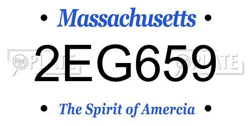 2EG659 Massachusetts License Plate