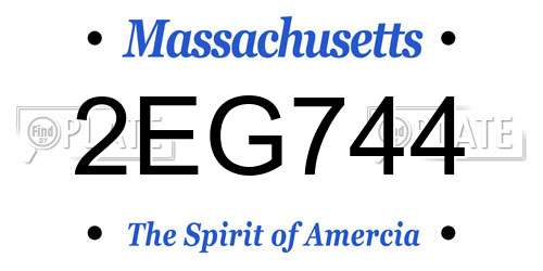2EG744 Massachusetts License Plate